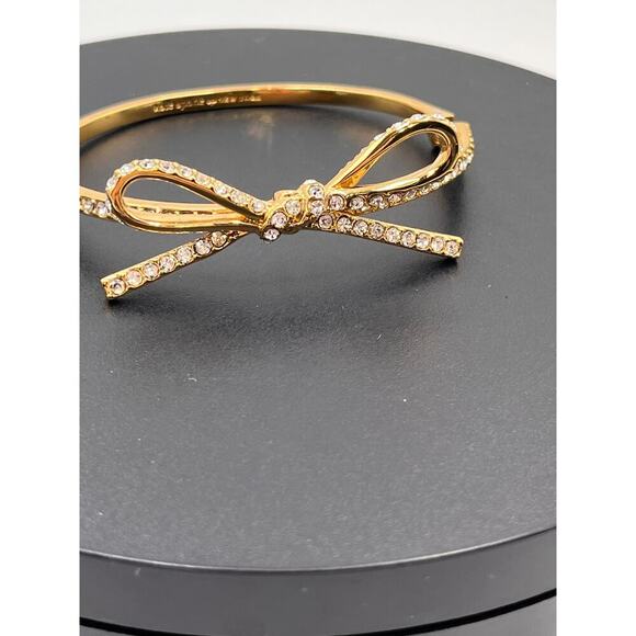 Kate Spade NY Skinny Mini Pave Bow
Gold Plated Hinged Bangle Feminine Bracelet - Picture 7 of 9
